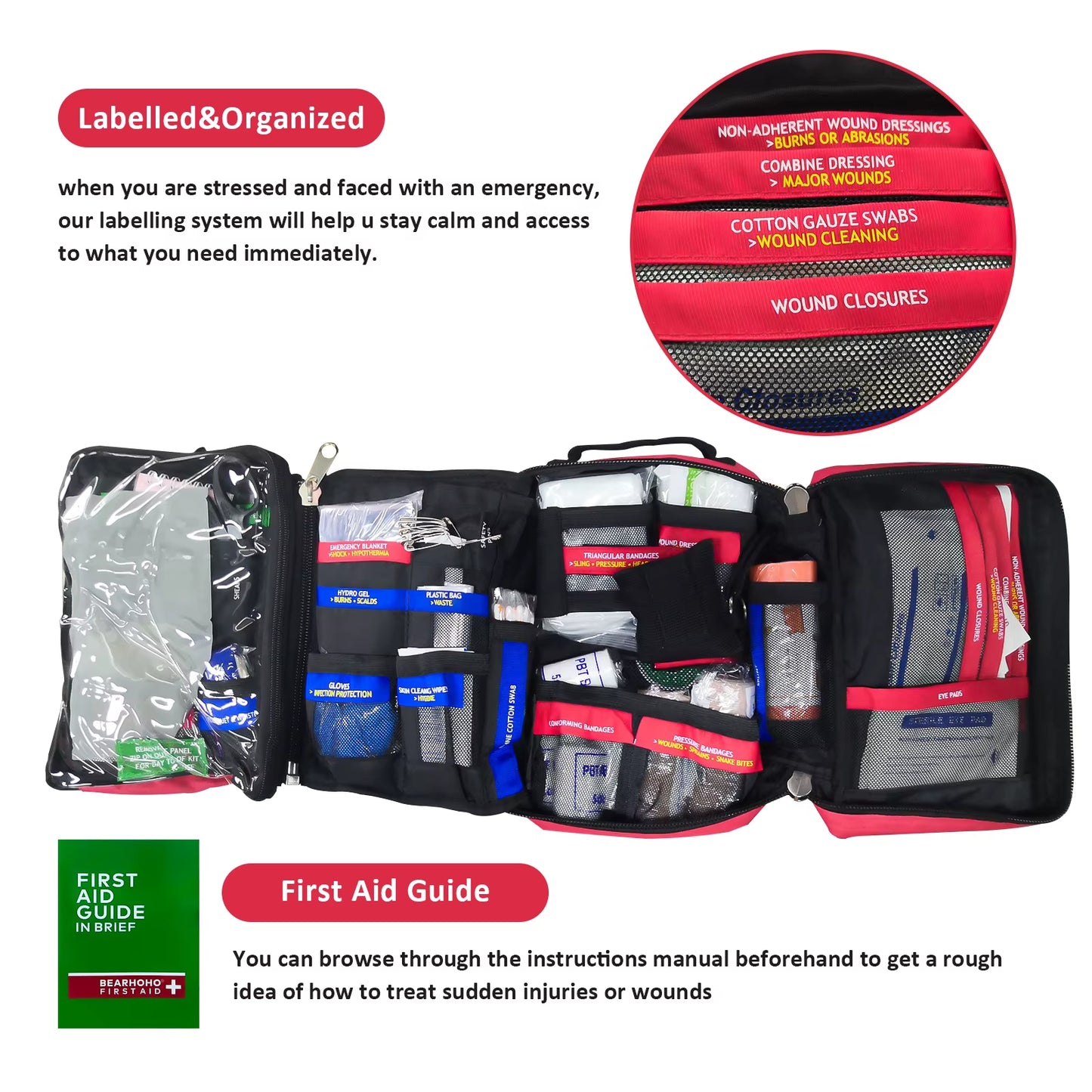 Large Multi-Functional Outdoor IFAK Gear Empty /Full First Aid Kit Emergency Survival Kit Trauma Bag for Workplace Travel Hiking
