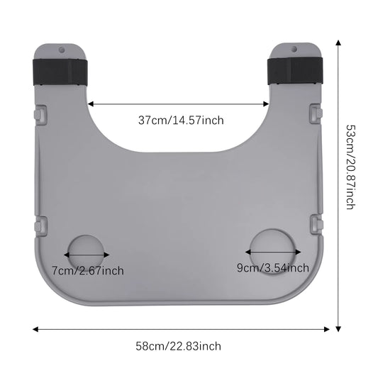 Wheelchair Lap Tray 80KG Load Adjustable & Removable Table Board W/ 2 Cup Holders Universal Fit Wheelchair Accessories