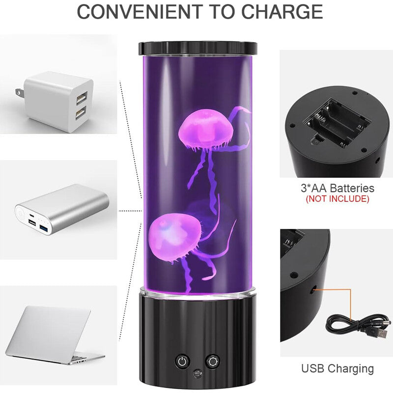Jellyfish Lava Lamp LED Jellyfish Aquarium Mood Light 17 Color Jellyfish Lamp UK