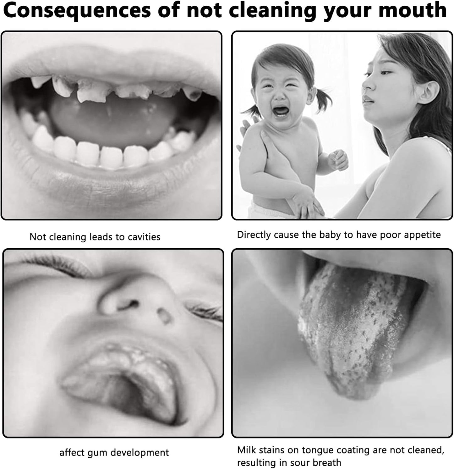 30 Pcs Baby Oral Cleaner Disposable Soft Gauze Infant Toothbrush, First Toothbrush Oral Gum Cleaning Stick Dental Care for Mouth Tongue Cleaning