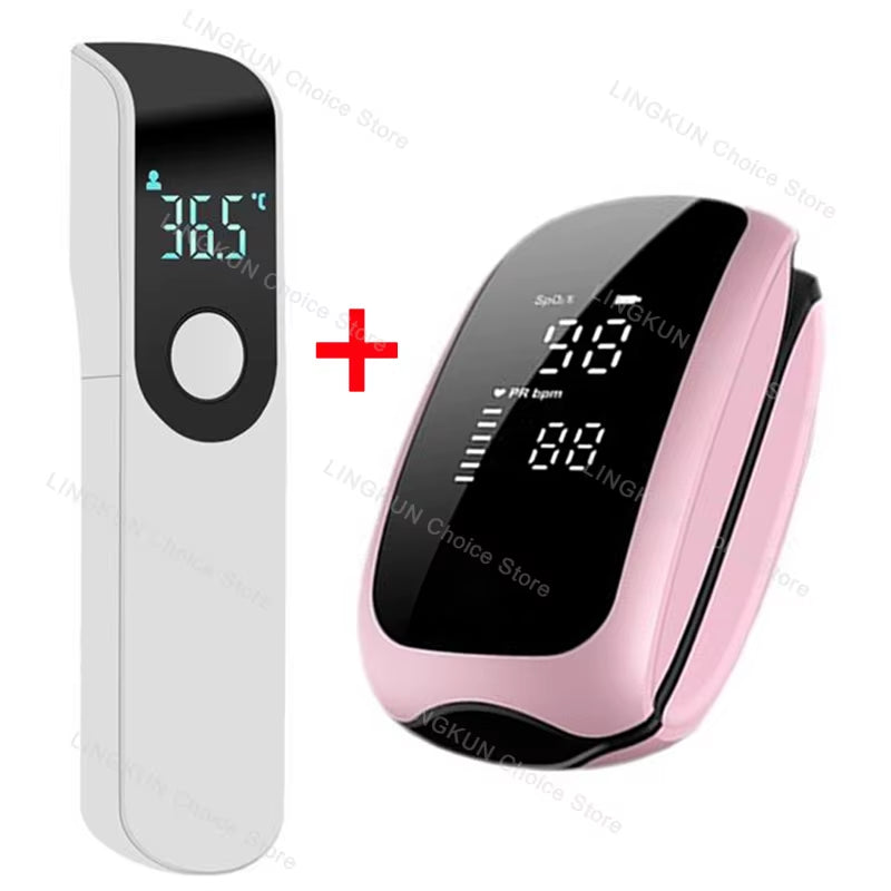 Rechargeable Oximeter Infrared Fever Thermometer Digital LCD Infant Adult Non-Contact Laser Body Temperature Ear Thermometer