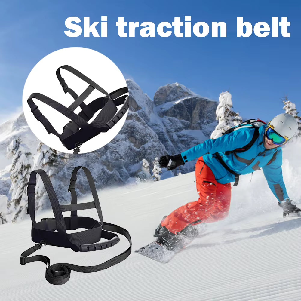 Kids Ski Safety Training Harness Belt with Handle Skating Skiing Rope Shoulder Strap Adjustable Anti-Fall Skating Traction Belt