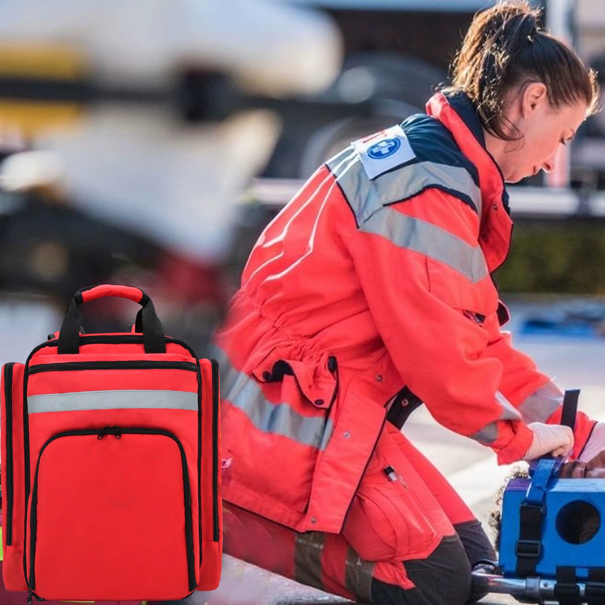 Outdoor Emergency First Aid Medical Bag Foldable and Lightweight Backpack Large Capacity Sorted Storage Survival Kits Bags