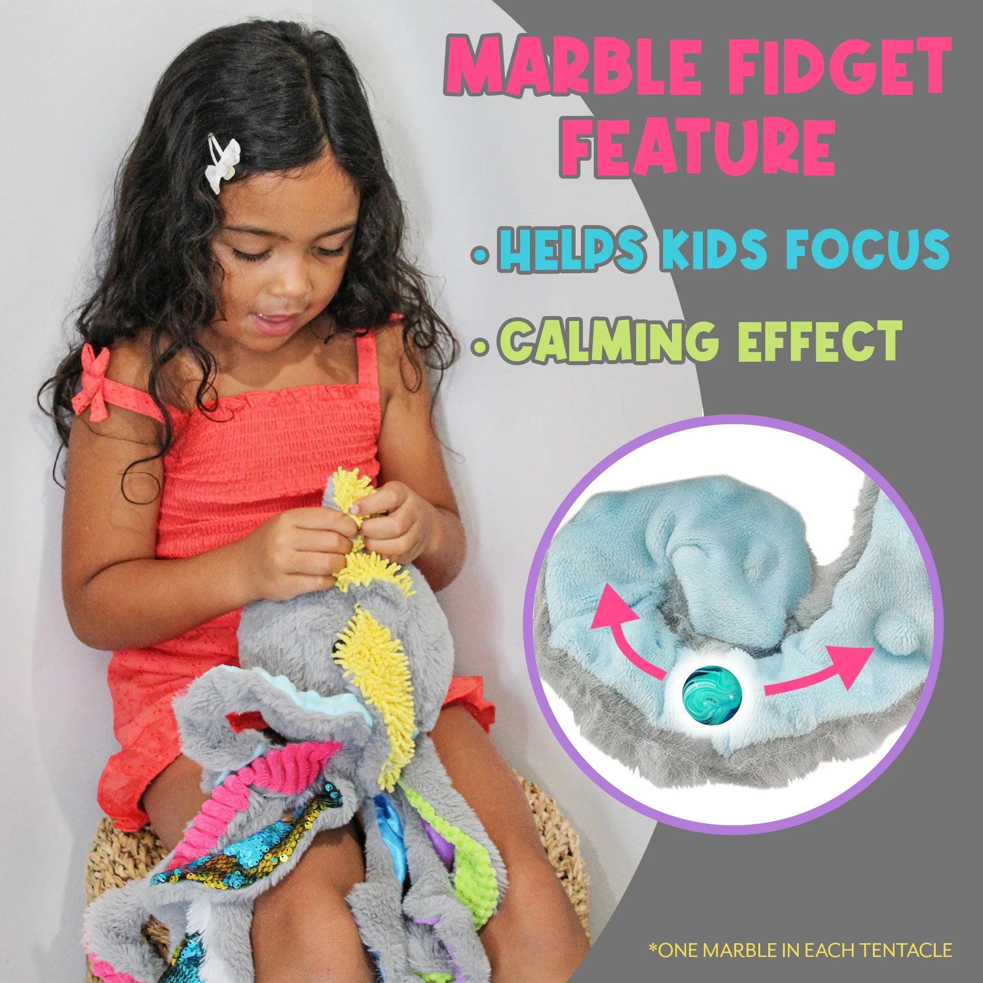 Sensory Octopus Plush Toy, Fidget Plush for Special Needs and Sensory Fun, Feelix Collection