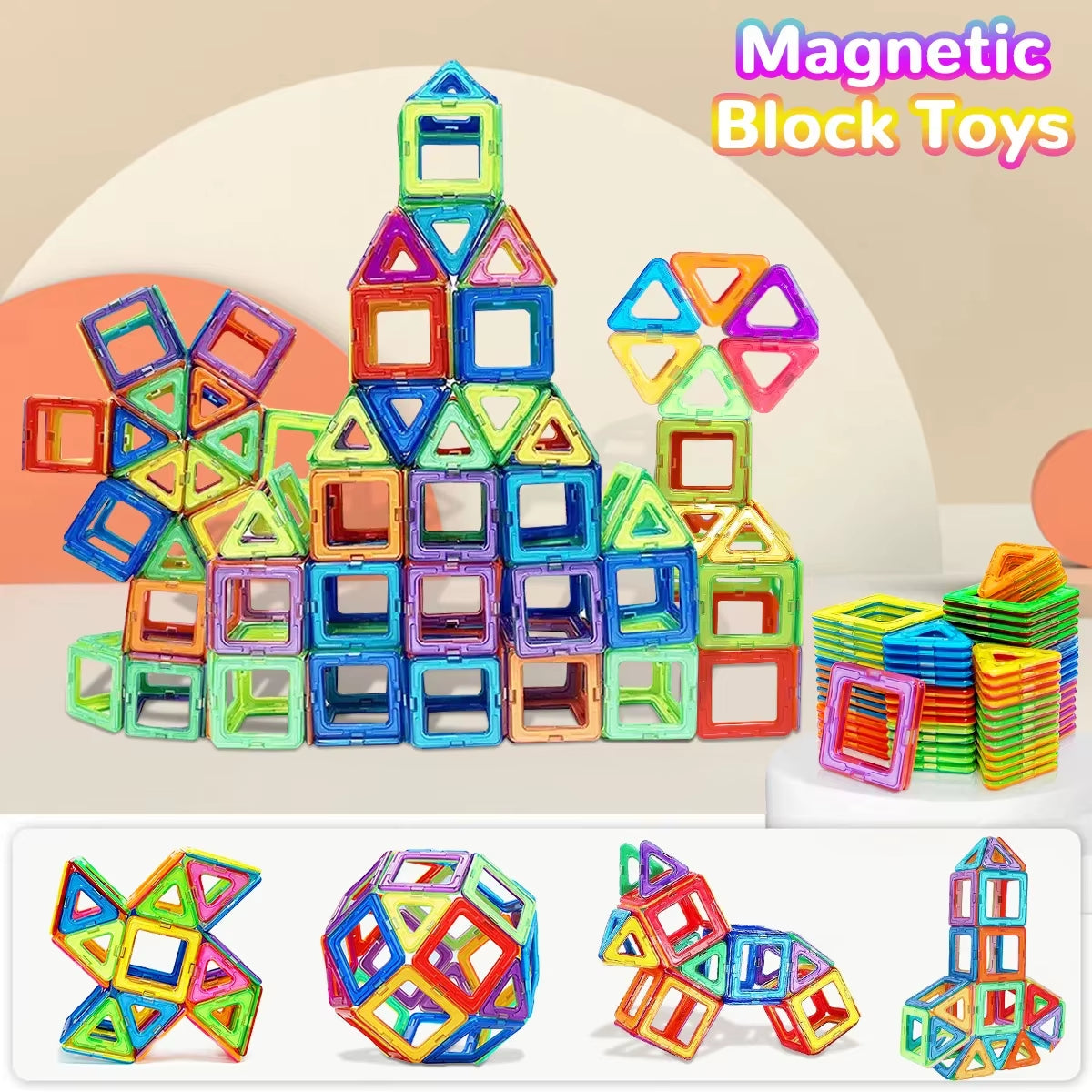 Montessori Education Magnetic Building Blocks DIY Magnets Boys Construction Set STEM Toy for Children Mini Designer Set Gifts