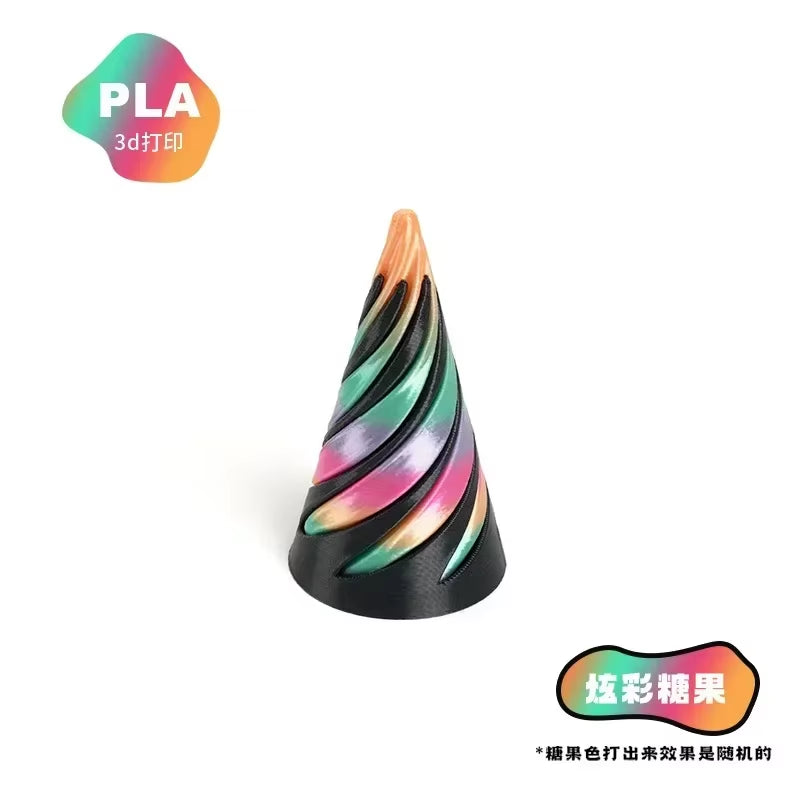 3D Printed Spiral Fidget Toys Decompression Spinning Three-Dimensional Structure Fingertip Dual Color Stress Relief Toy