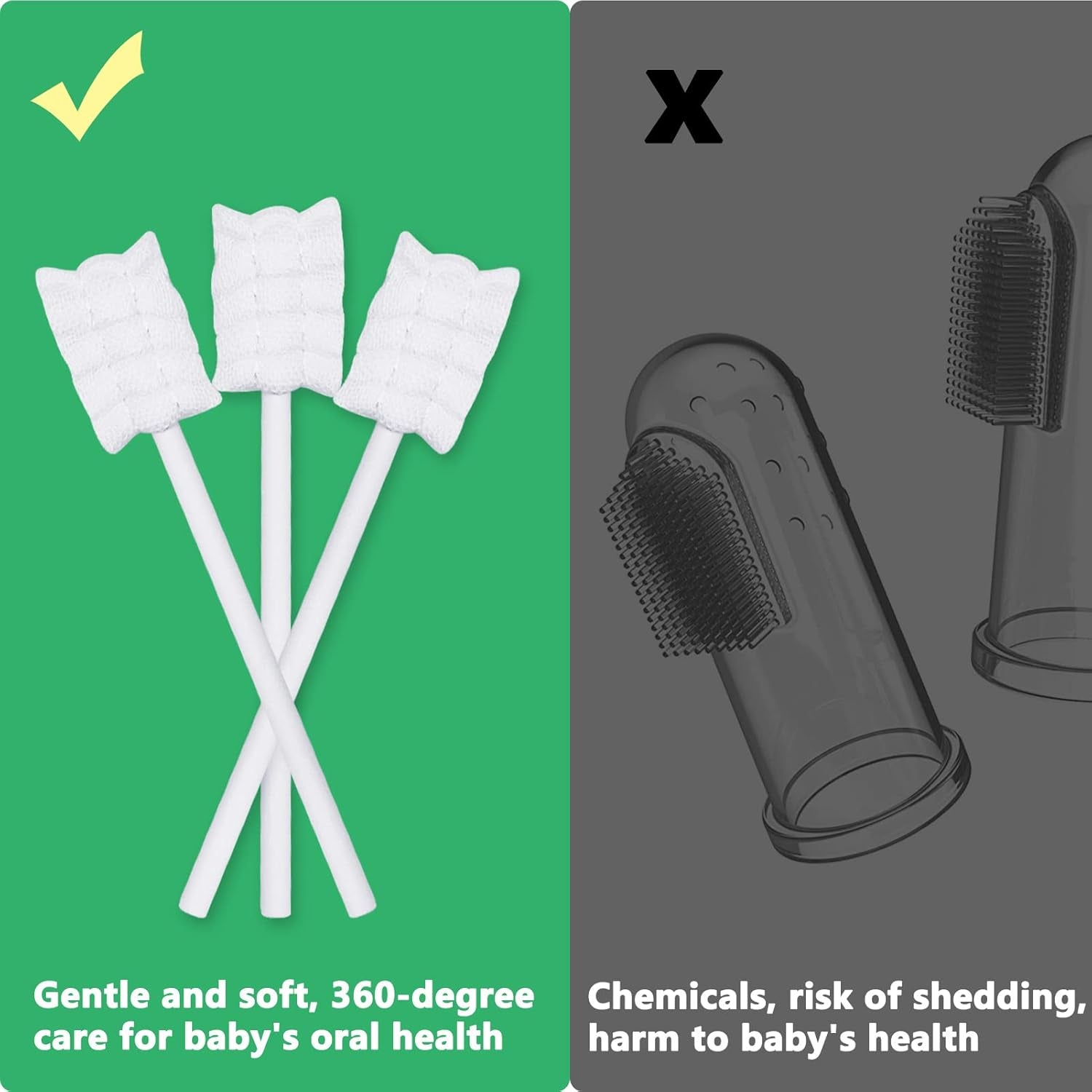 30 Pcs Baby Oral Cleaner Disposable Soft Gauze Infant Toothbrush, First Toothbrush Oral Gum Cleaning Stick Dental Care for Mouth Tongue Cleaning