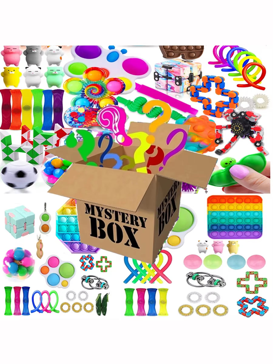 Random Mystery Fidget Toys Bag Pack for Kids Cheap Sensory Toys Stress Reliver Autism ADHD Gifts Spinner Fidget Squishy Set