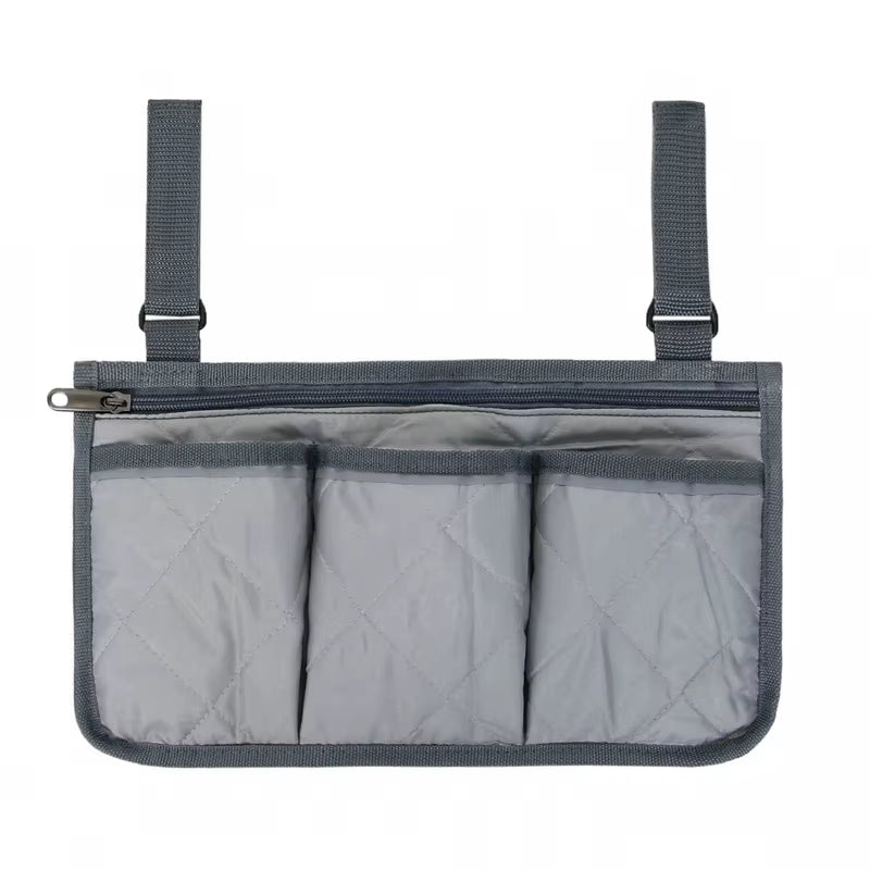 Wheelchair Bag Waterproof Pouch with Secure Reflective Strip Large Capacity Walker Storage Multifunctional