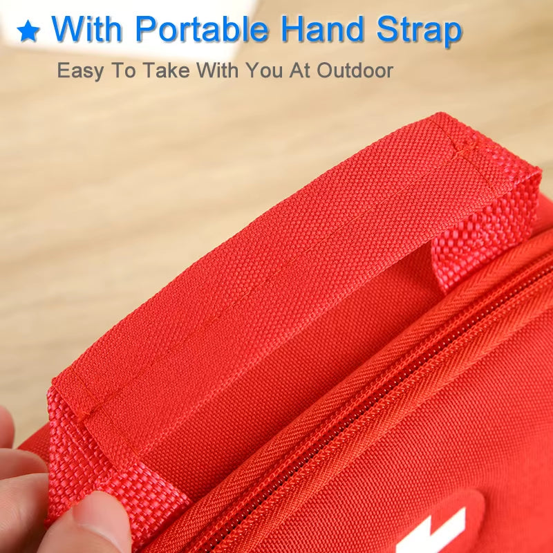 Portable First Aid Kit Bag Water Resistant Emergency Kit Bag Shoulder Strap for Hiking Travel Home Car Emergency Treatment