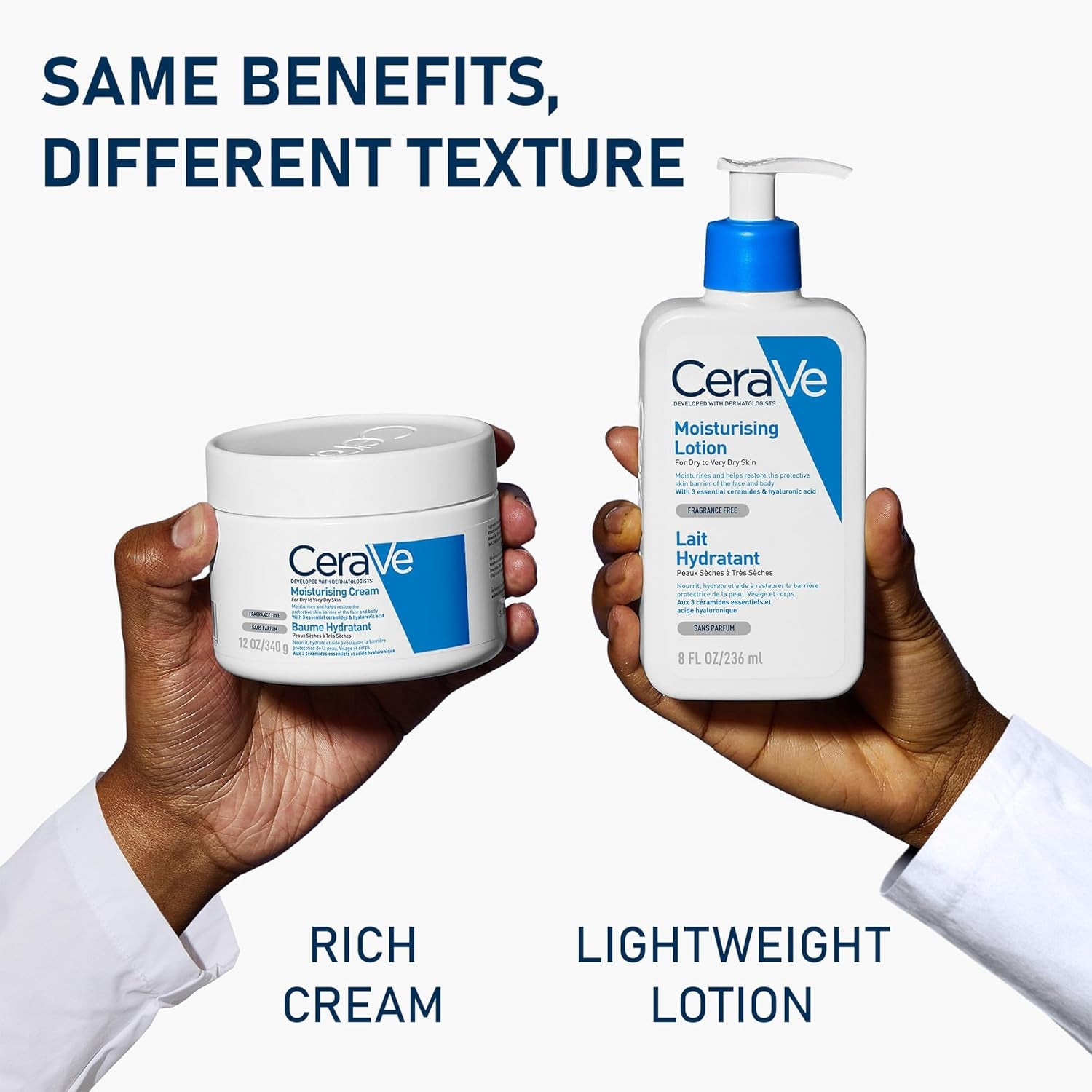 Cerave Moisturising Cream, Face & Body, with 3 Essential Ceramides & Hyaluronic Acid for Dry to Very Dry Skin, Developed with Dermatologists, Fragrance-Free, 454G/16Oz
