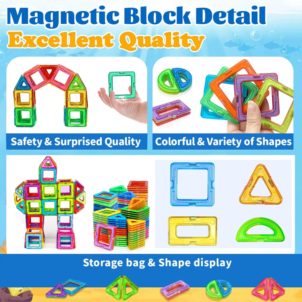 Montessori Education Magnetic Building Blocks DIY Magnets Boys Construction Set STEM Toy for Children Mini Designer Set Gifts